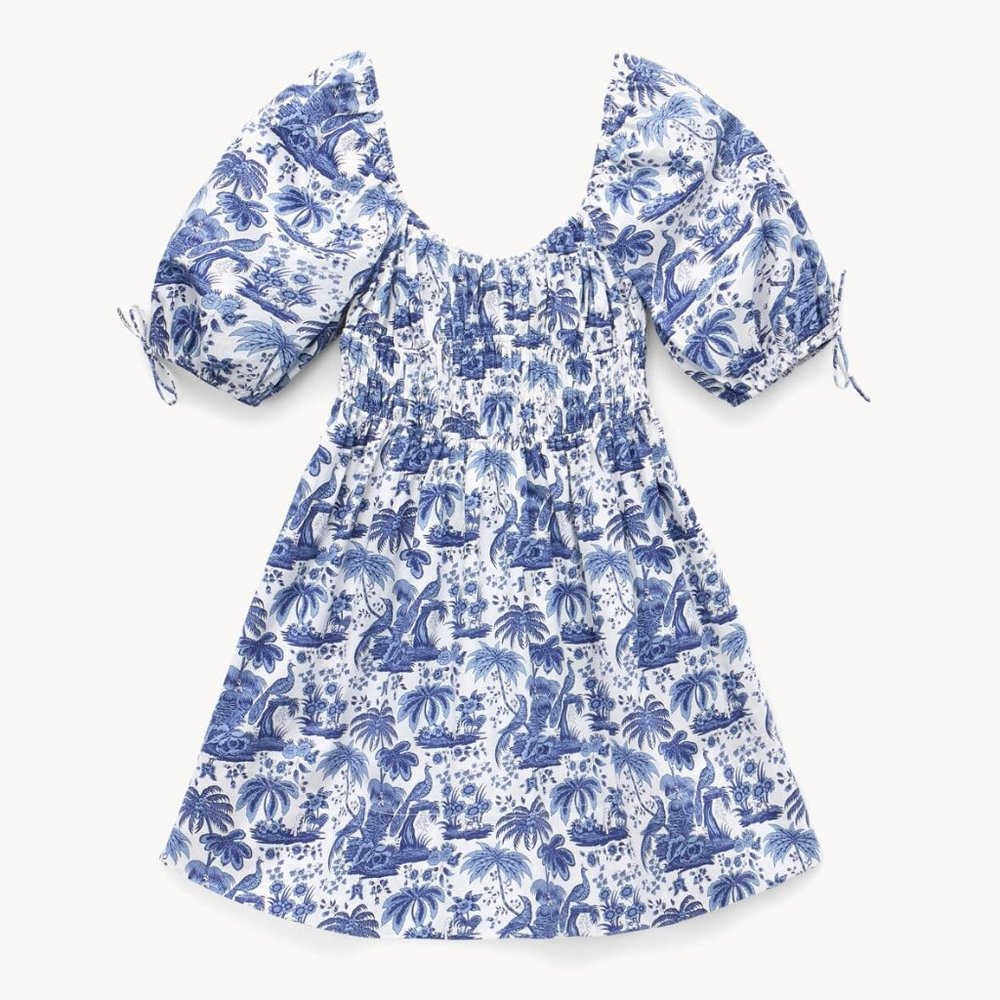 Staud Mini Faye Dress in Blue Toile L